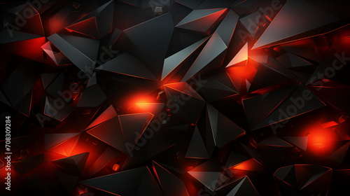 A black background is used for a red and white scene in the style of futuristic fragmentation.AI Generative 