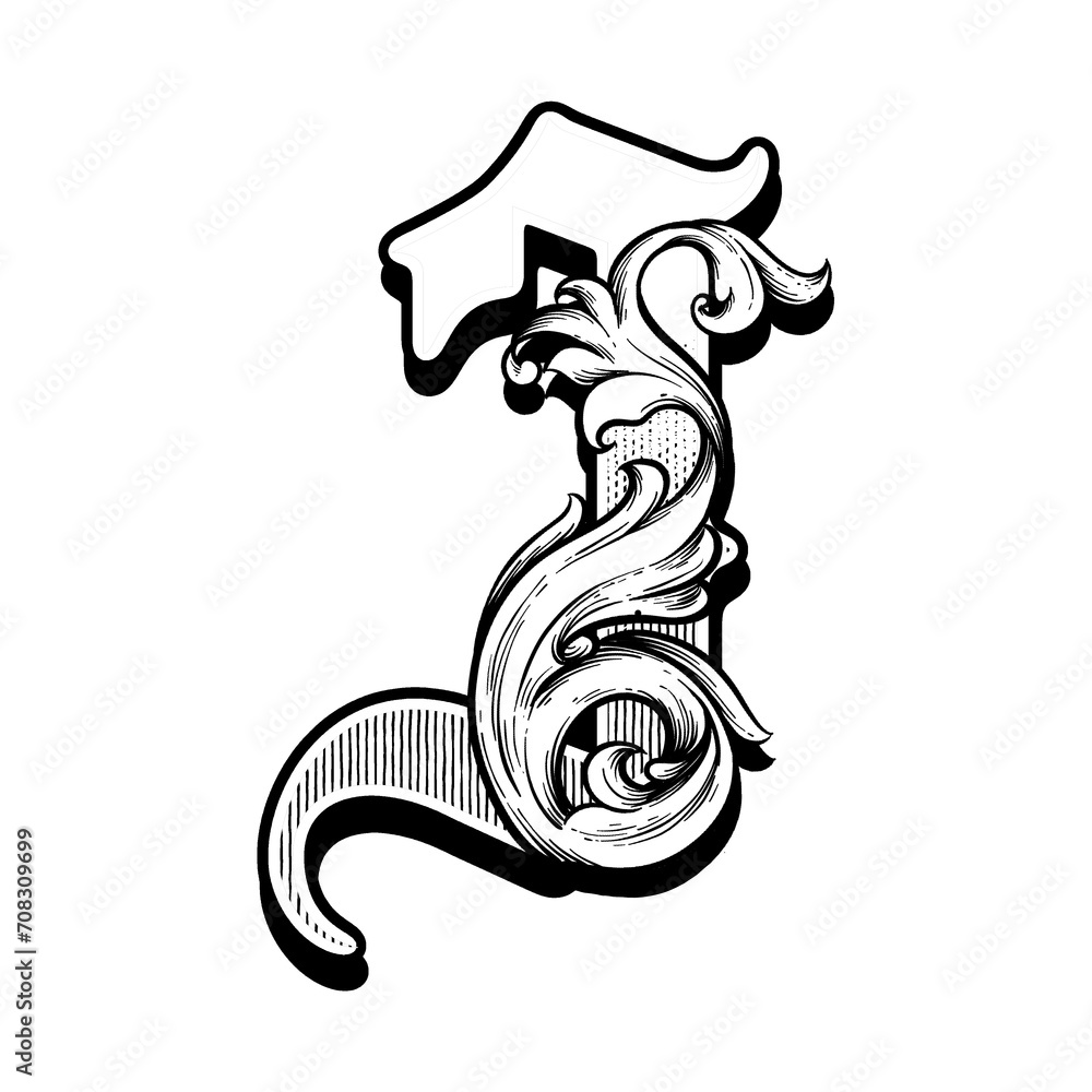 Obraz premium font vintage decorative