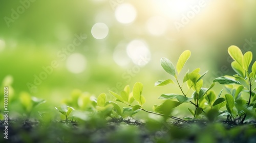 Closeup beautiful nature view of green leaf on blurred greenery background in garden with copy space using as background natural green plants landscape, ecology, fresh wallpaper concept. Generative Ai © mangsi
