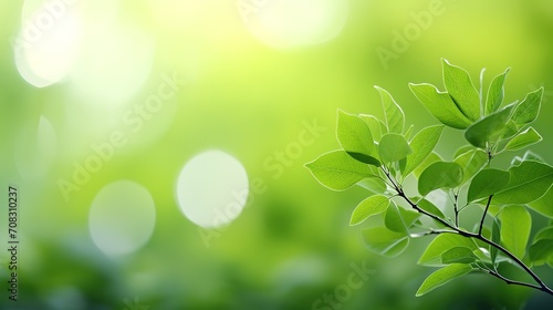 Closeup beautiful nature view of green leaf on blurred greenery background in garden with copy space using as background natural green plants landscape  ecology  fresh wallpaper concept. Generative Ai