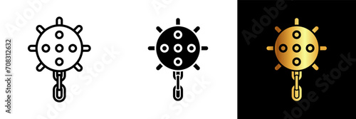 Navigate with caution, and explore the hazards of naval warfare with this sea mine icon, symbolizing danger, defense, and the challenges of maritime security.