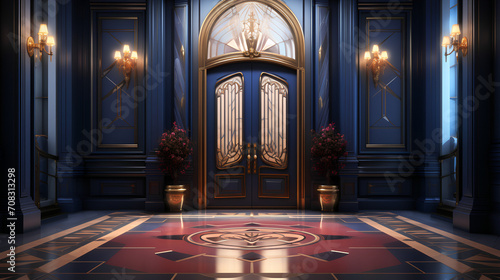 Entryway - entrance - front door - elegant - stylish - symmetrical - stylish 