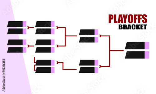 Illustration of an esports match bracket, usually used for playoff rounds in online moba game matches