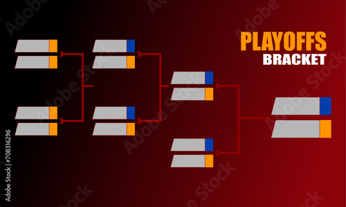 Illustration of an esports match bracket, usually used for playoff rounds in online moba game matches