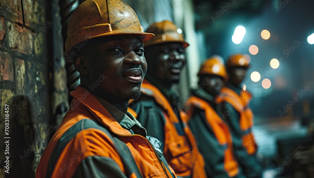 Night Shift Workers in Safety Gear