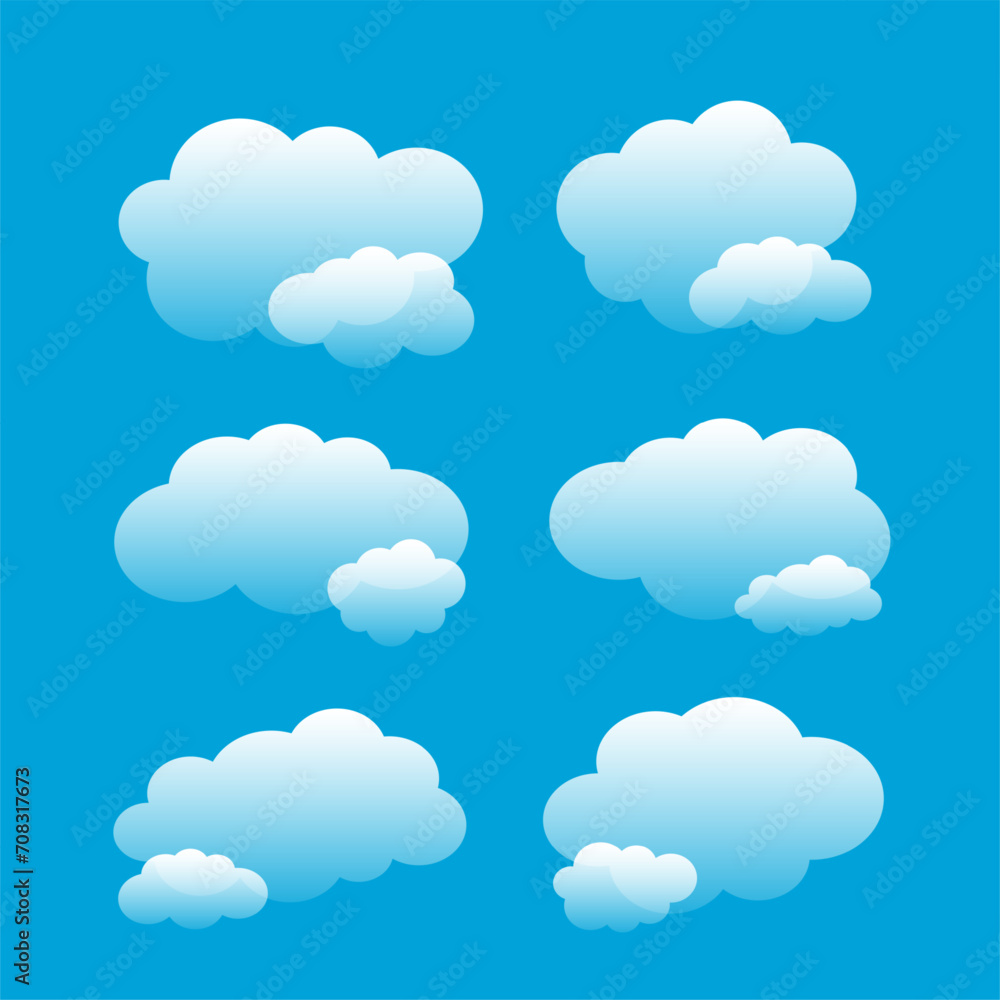 pack of realistic cute clouds element for climate space pack of realistic cute clouds element for climate space
