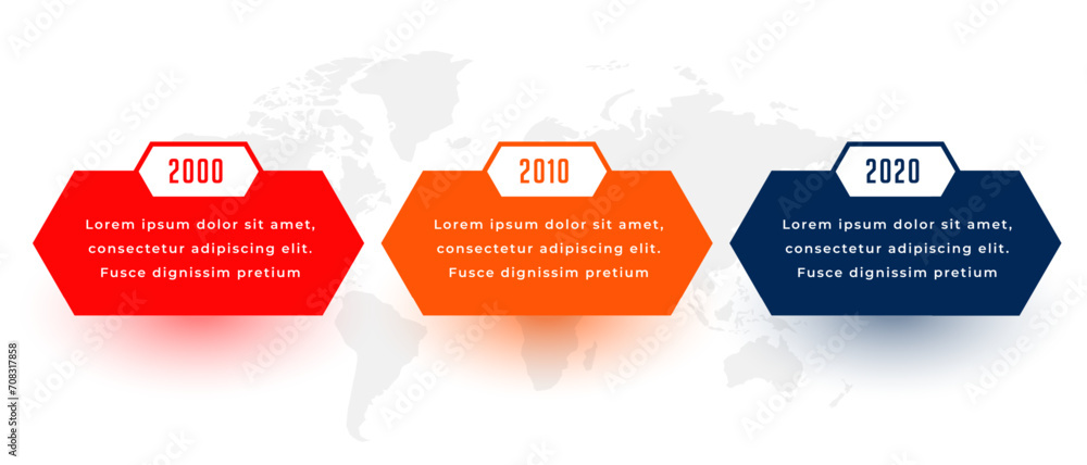 Obraz premium 3 step infographic timeline chart template for business presentation