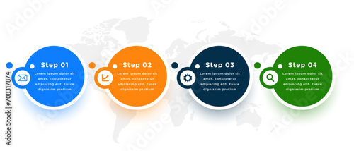 four step infographic progress chart template for business success