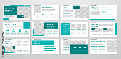 set of presentation layout template with minimalist style and modern concept use for business profile and annual report