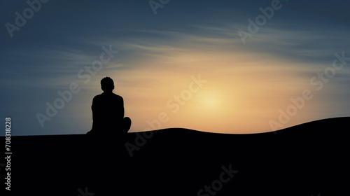 Silent Contemplation: silhouette of a person in solitude © Dorido
