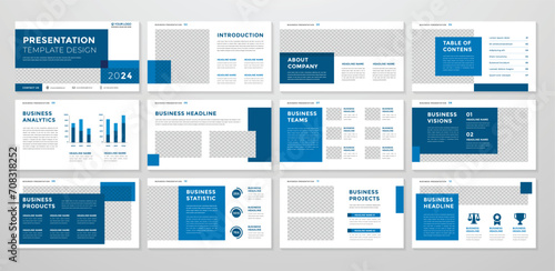 set of presentation layout template with minimalist style and modern concept use for business profile and annual report photo