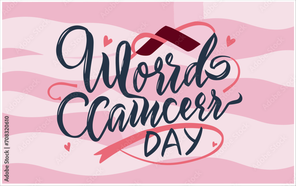 world cancer day calligraphy , world cancer day illustration , 4 feb  world cancer day 
