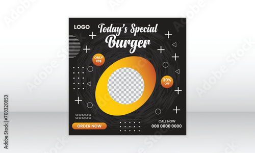 Fresh food marketing social media post template design.