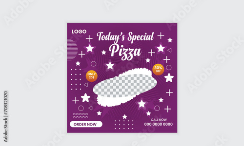 Fresh food marketing social media post template design.