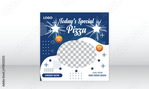 Fresh food marketing social media post template design.