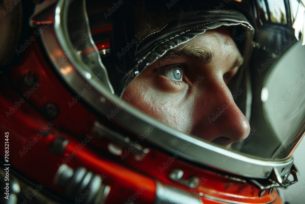 Astronaut Helmet Closeup Portrait