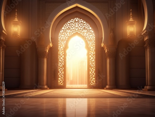 Ramadan beautiful mosque background photo