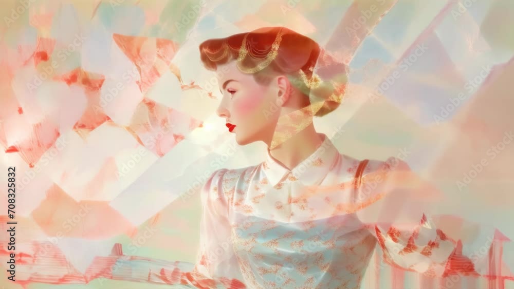 A profile portrait of a woman painted in soft hues, with a floral motif blending into the background, creating a dreamlike ambiance.
A profile portrait of a woman painted in soft hues, with a floral motif blending into the background, creating a dreamlike ambiance.