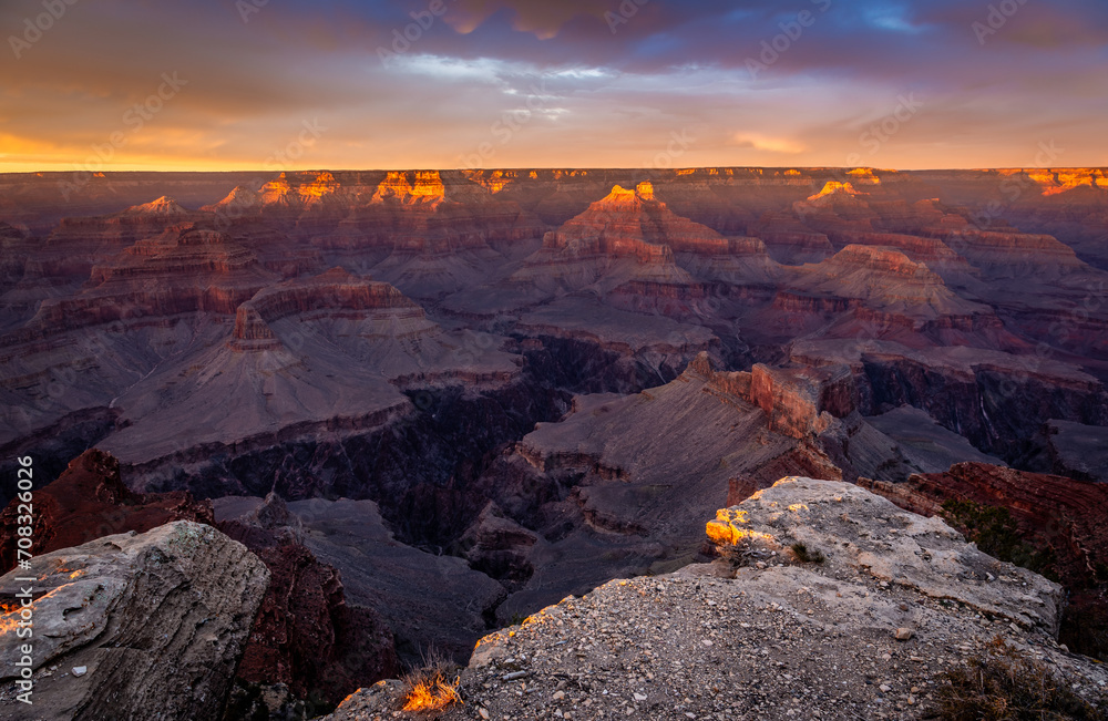 Obraz premium Colors of the Sunset on Grand Canyon, Grand Canyon National Park, Arizona