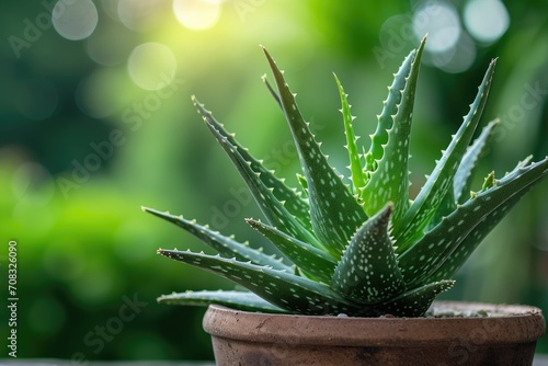 Aloe vera plant in a pot. photo