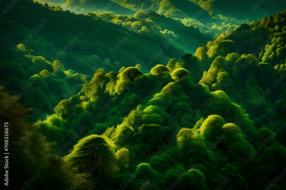 natural green grass in mountains