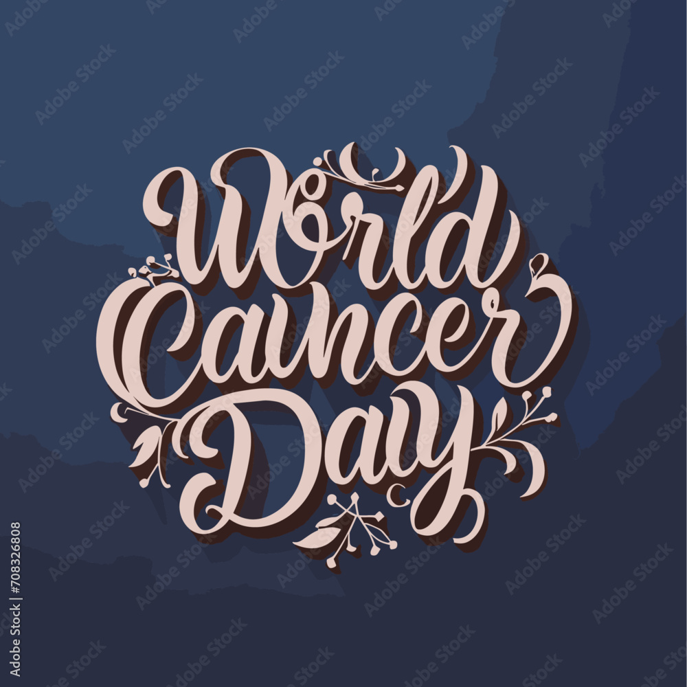  world cancer day calligraphy , world cancer day illustration , 4 feb world cancer day