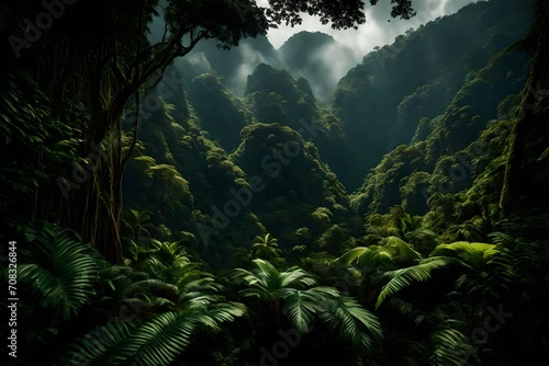 tropical forest in the morning