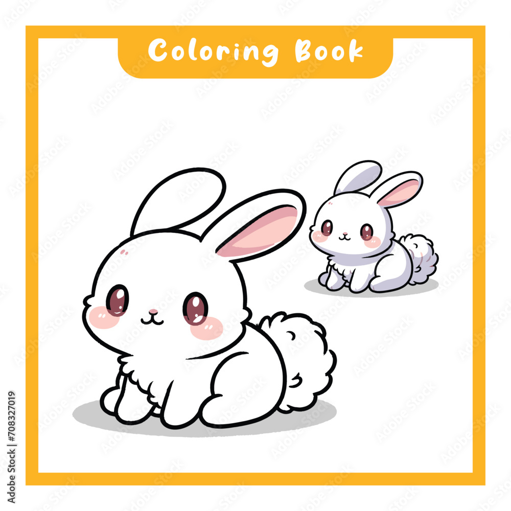 Cute Rabbit Child Design Coloring Book, Simple Design Suitable for Learning to Color Cute Rabbit Child Design Coloring Book, Simple Design Suitable for Learning to Color