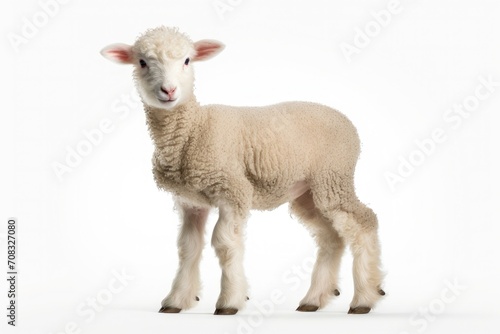 baby sheep on white background