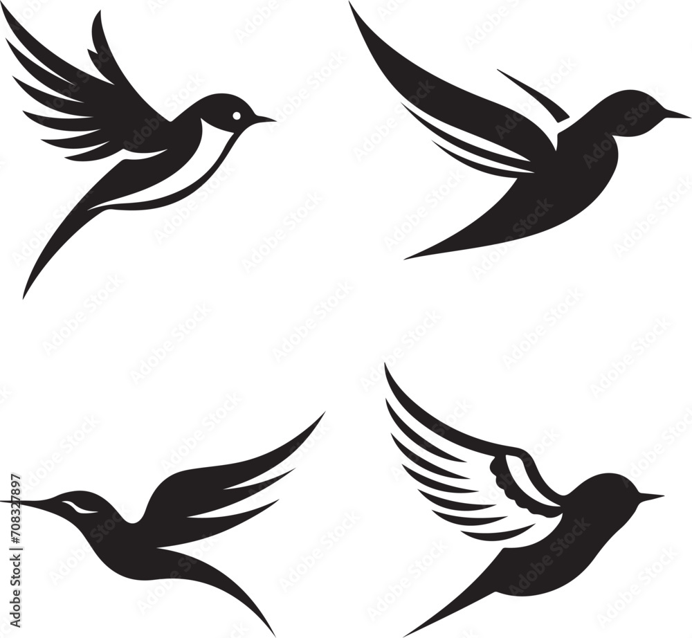 Fototapeta premium hand drawn bird icon style vector illustration generative ai