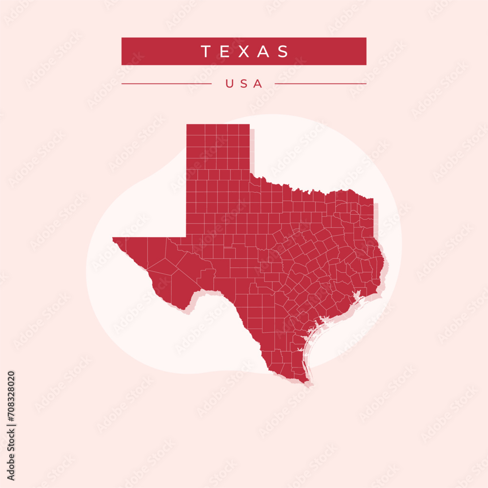 Vector illustration vector of Texas map Texas