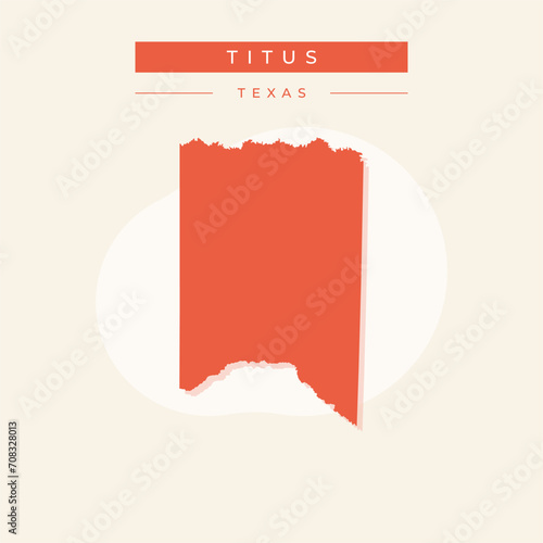 Vector illustration vector of Titus map Texas
