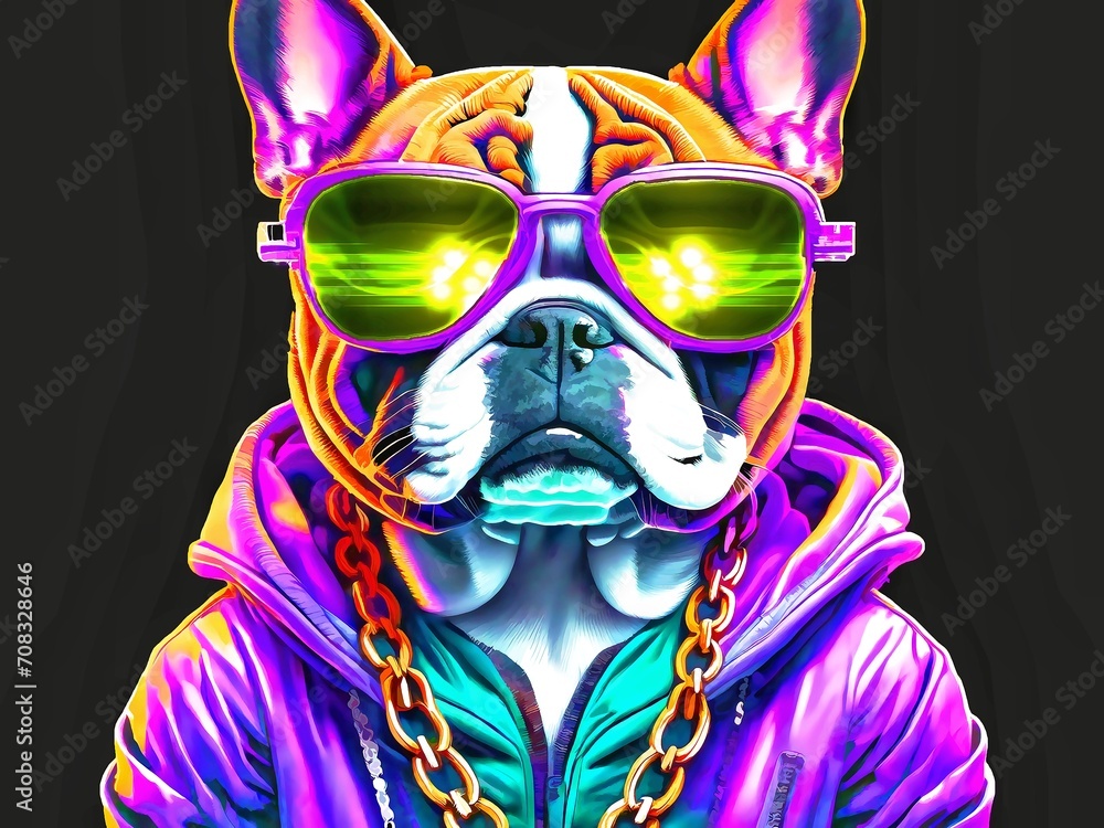 眼鏡をかけたブルドッグのイラスト 眼鏡をかけたブルドッグのイラスト