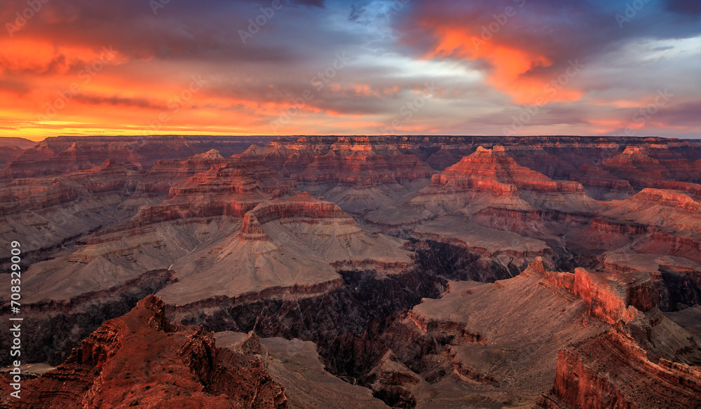 Fire in the Sky Sunset on the Grand Canyon, Grand Canyon National Park, Arizona
