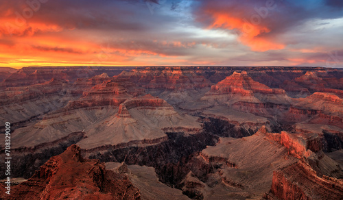 Fire in the Sky Sunset on the Grand Canyon, Grand Canyon National Park, Arizona