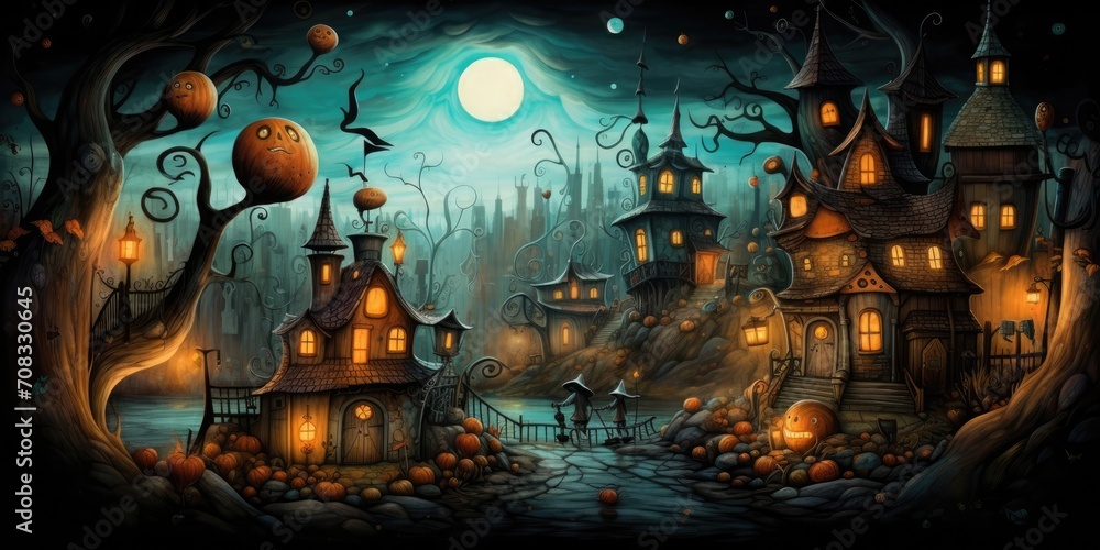 Halloween town background 