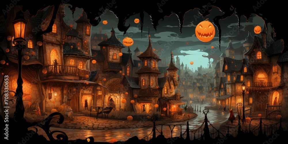 Halloween town background 