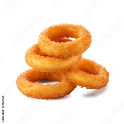 onion rings on white, png