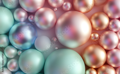 Geometric Shapes: Pastel Spheres Abstract Background