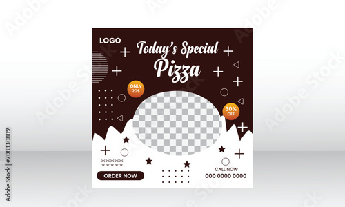 Fresh food marketing social media post template design.