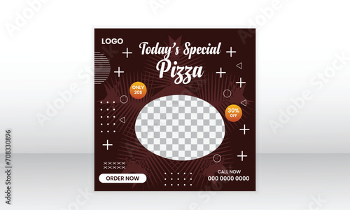Fresh food marketing social media post template design.