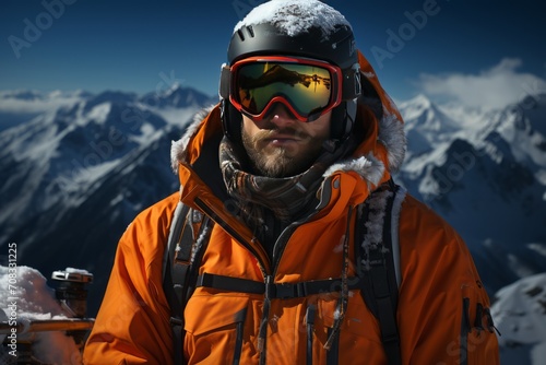 Photo Realistic of a Skier in Ski Pants and a Ski Jacket, Generative AI