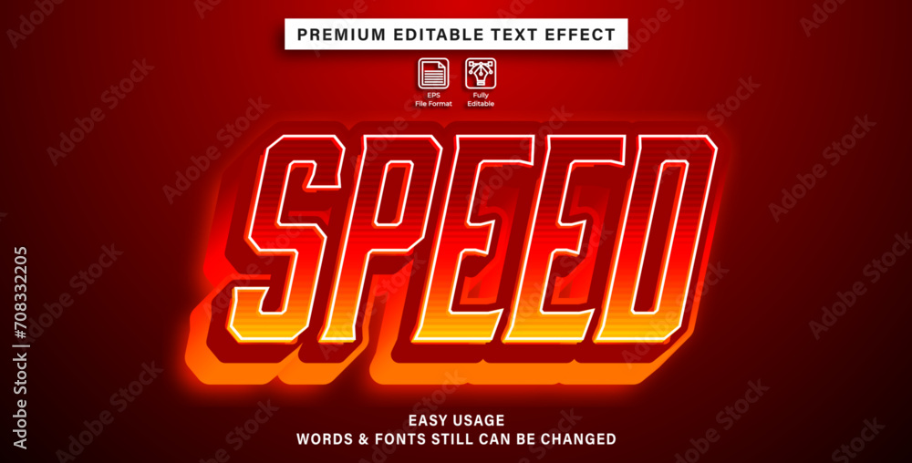 Fototapeta premium editable text effect speed