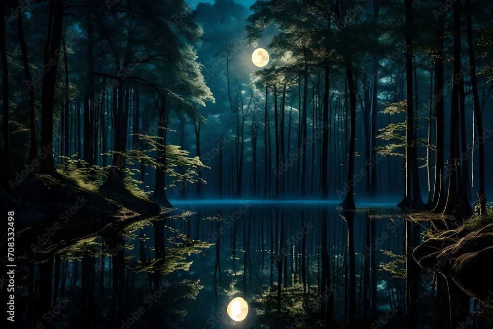 night forest in the night