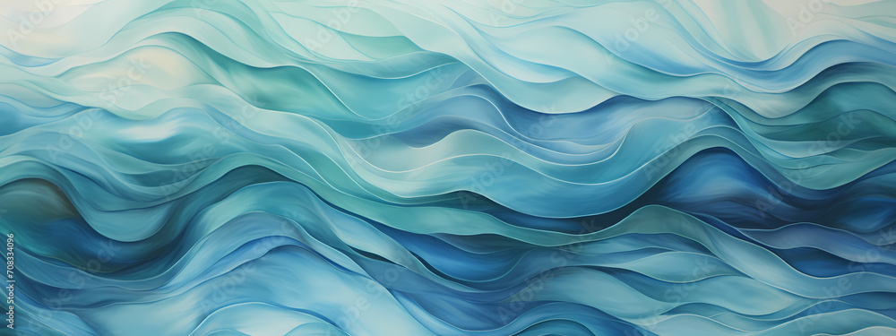 Fototapeta premium Ocean's Whisper: Woven Waves of Light