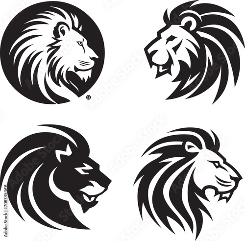 Wallpaper Mural set of lion mascot logo vector illustration generative ai Torontodigital.ca