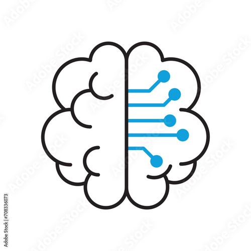 Artificial intelligence icons, editable icon vectors on white background. High quality design element. Editable linear style stroke. Vector icon.