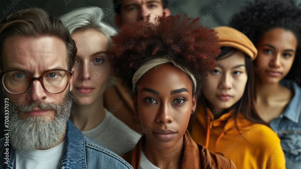 Diverse group of townspeople banding together for survival, determination in their eyes, thriller style Diverse group of townspeople banding together for survival, determination in their eyes, thriller style