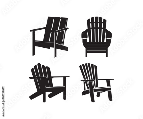 Adirondack chair, Beach Summer Adirondack chair, Chairs silhouette photo