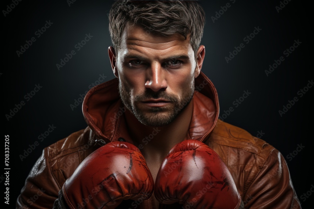 Photo Realistic of a Boxer in Boxing Shorts and Gloves, Generative AI